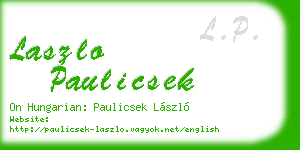 laszlo paulicsek business card